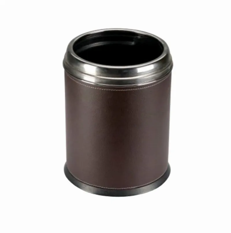 DERİ KAPLI ÇEMBERLİ ÇÖP KOVASI