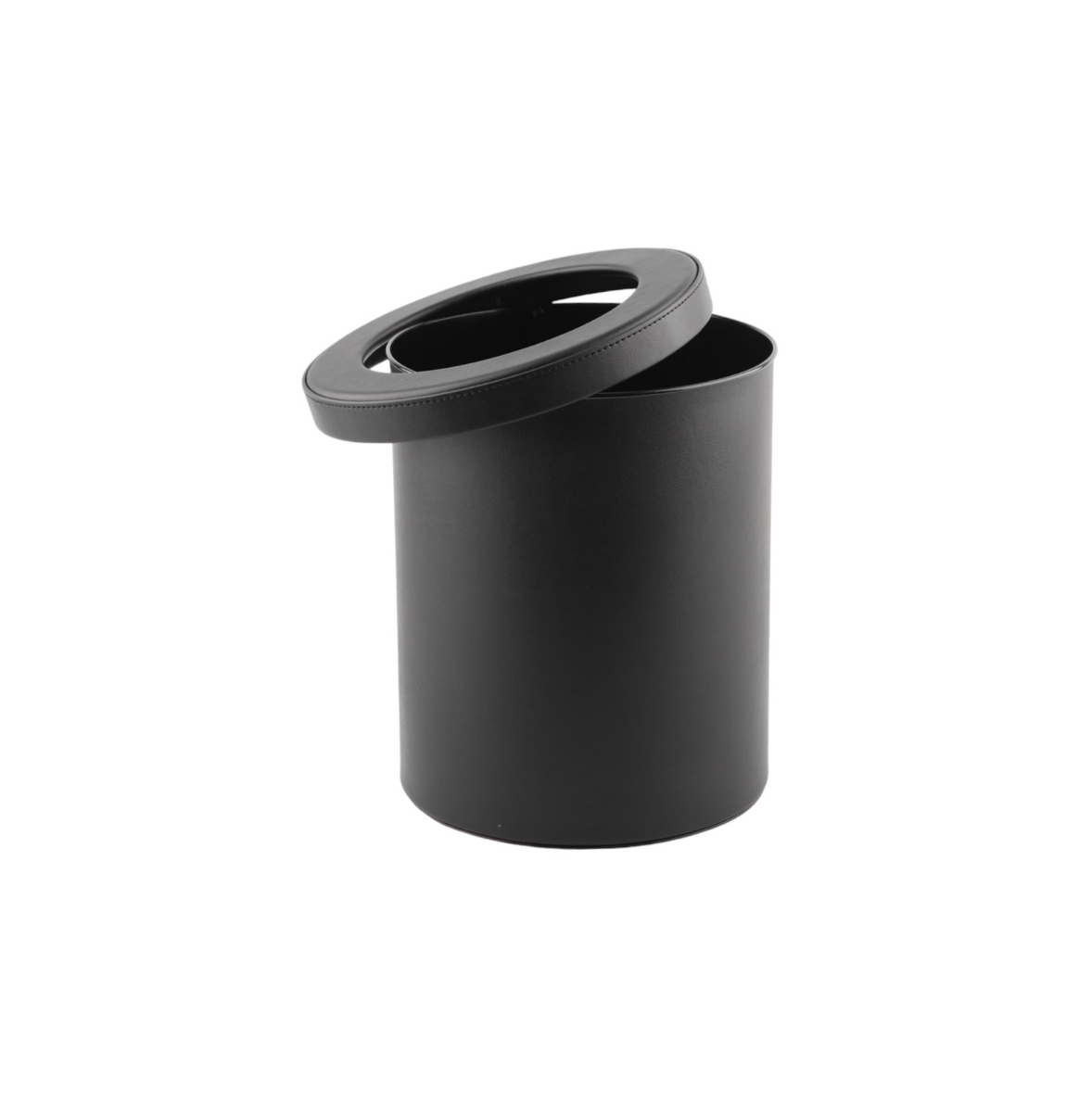 SİLİNDİR ÇÖP KOVASI DERİ KAPLAMALI